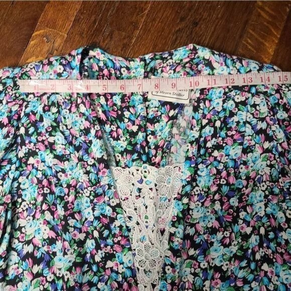 Vintage Dainty Blue Pink Cottagecore Floral Dress - Picture 9 of 16